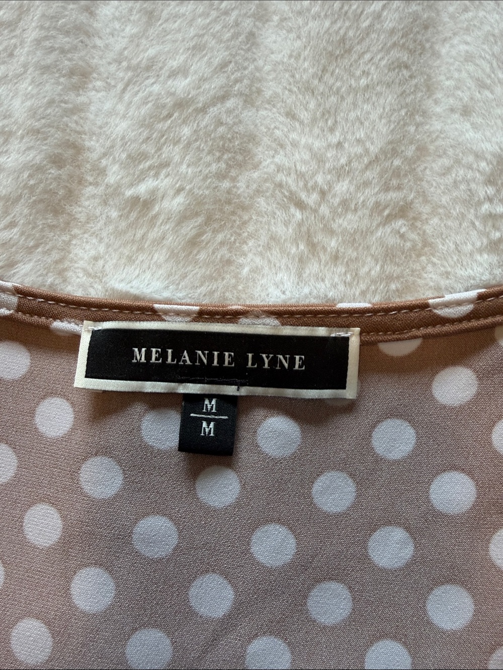 Melanie Lyne Brown Polka Dot Tie-Front Sleeveless Tank Top - Picture 4 of 13